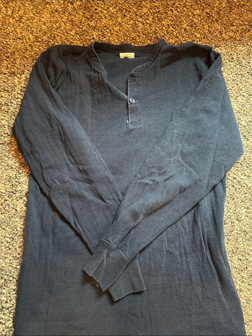 L.L. Bean Men's vintage Long Sleeve Henley two layer river driver shirt S